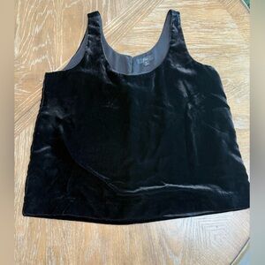J. Crew Black Velvet feel Sleeveless lined Top